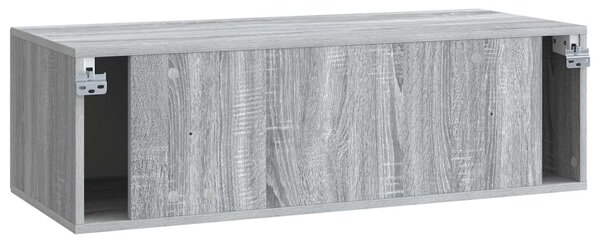 Fali TV szekrény Szürke Sonoma 98 x 41 x 30 cm Szerelt Fa