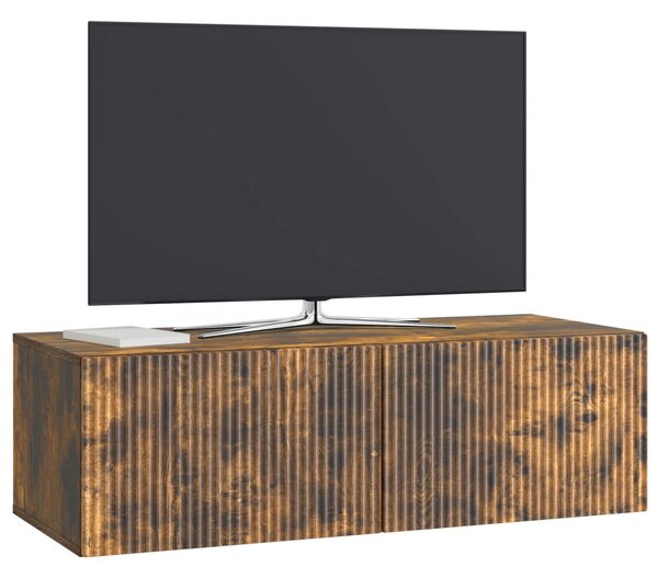 Fali TV szekrény Füstös Tölgy 98 x 41 x 30 cm Szerelt Fa