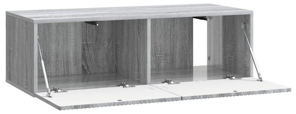 Fali TV szekrény Szürke Sonoma 98 x 41 x 30 cm Szerelt Fa