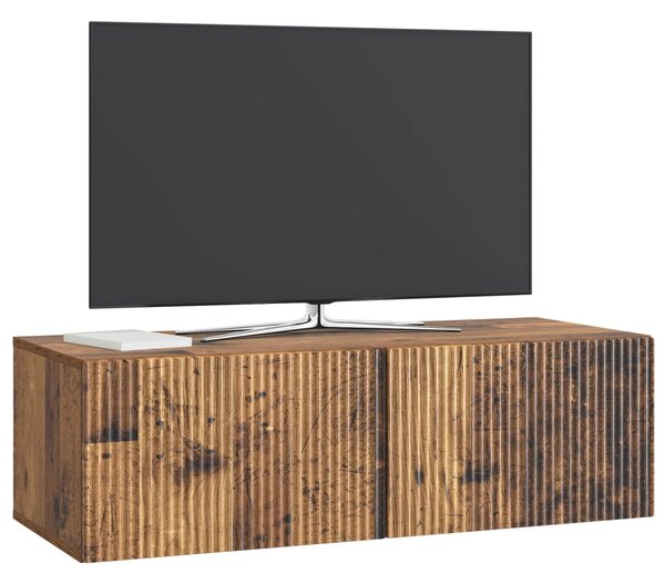 Fali TV szekrény Antik Fa 98 x 41 x 30 cm Szerelt Fa