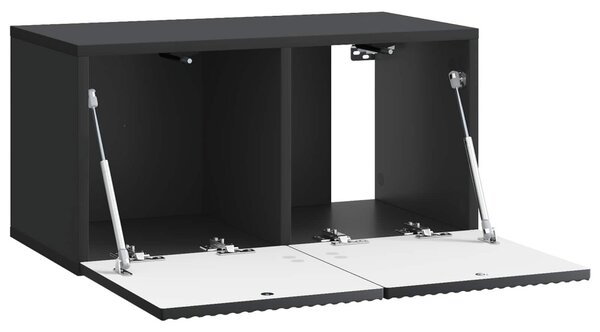 Fali TV szekrény Fekete 59,5 x 31 x 30 cm Szerelt Fa