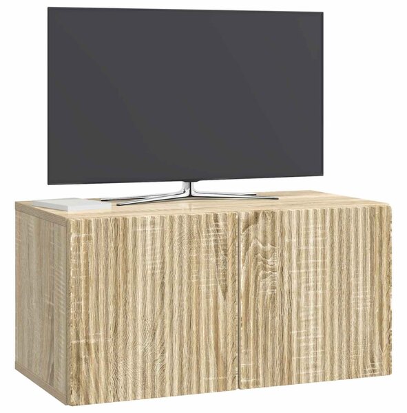 Fali TV szekrény Sonoma Tölgy 59,5 x 31 x 30 cm Szerelt Fa