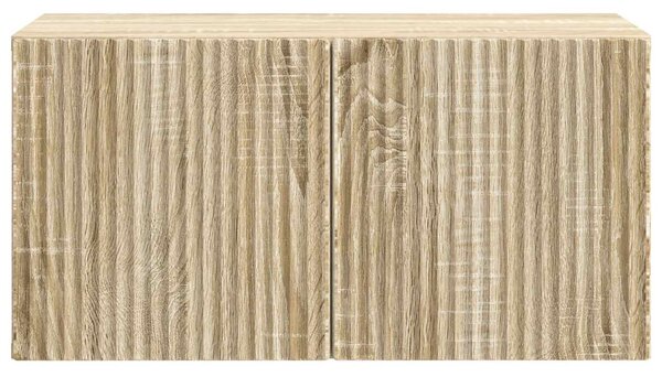 Fali TV szekrény Sonoma Tölgy 59,5 x 31 x 30 cm Szerelt Fa