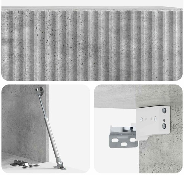 Fali TV szekrény Betonszürke 59,5 x 31 x 30 cm Szerelt Fa