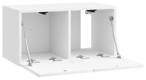 Fali TV szekrény Magasfényű Fehér 59,5 x 31 x 30 cm Szerelt Fa