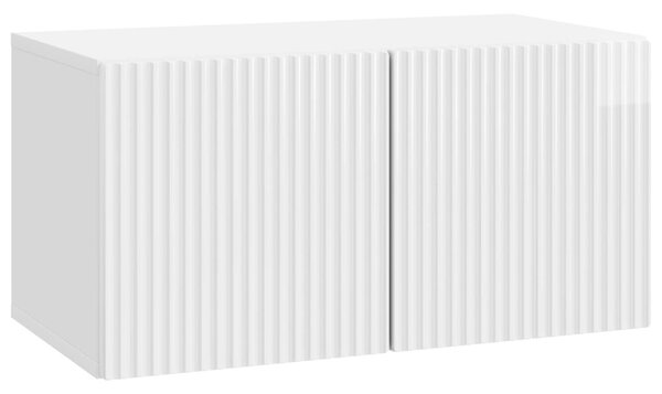 Fali TV szekrény Magasfényű Fehér 59,5 x 31 x 30 cm Szerelt Fa