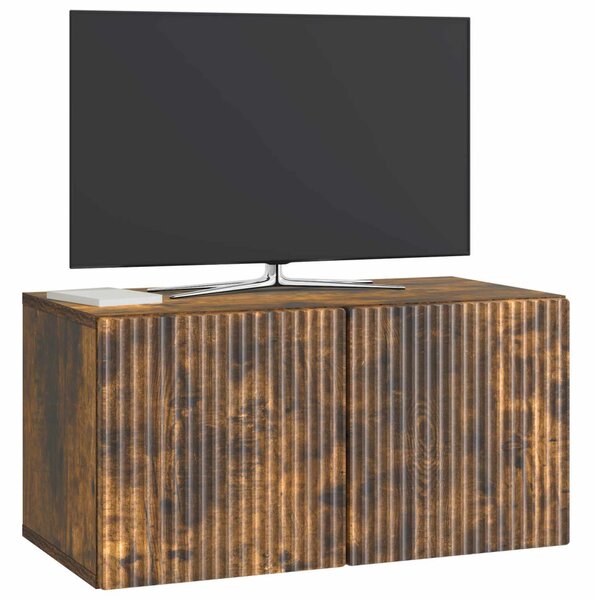 Fali TV szekrény Füstös Tölgy 59,5 x 31 x 30 cm Szerelt Fa