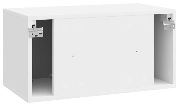Fali TV szekrény Magasfényű Fehér 59,5 x 31 x 30 cm Szerelt Fa