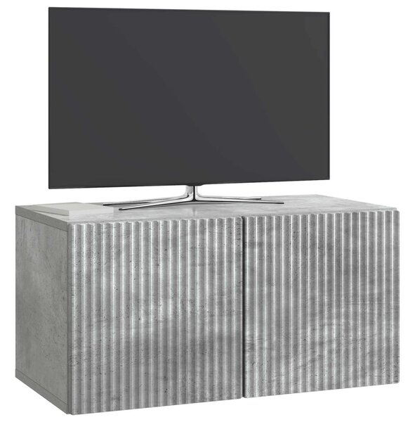 Fali TV szekrény Betonszürke 59,5 x 31 x 30 cm Szerelt Fa