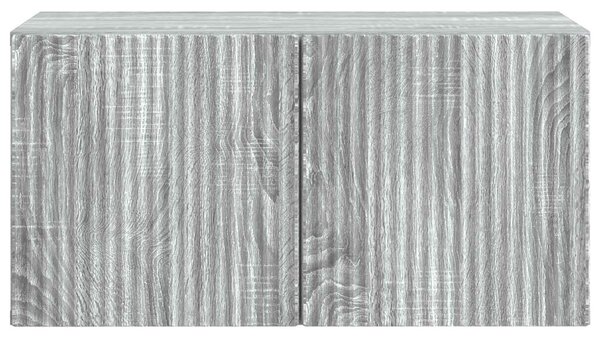 Fali TV szekrény Szürke Sonoma 59,5 x 31 x 30 cm Szerelt Fa