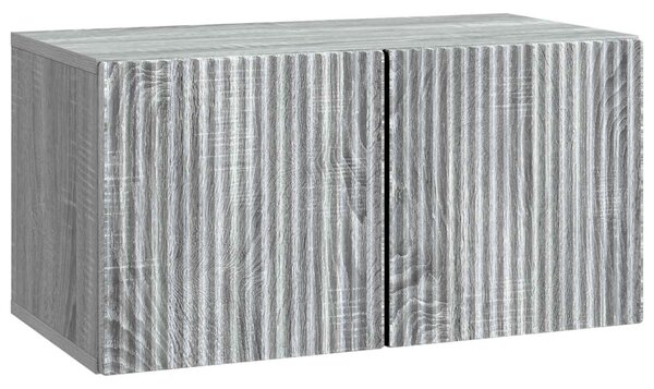 Fali TV szekrény Szürke Sonoma 59,5 x 31 x 30 cm Szerelt Fa