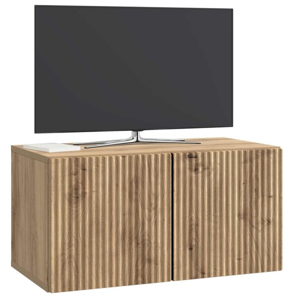 Fali TV szekrény Kézműves Tölgy 59,5 x 31 x 30 cm Szerelt Fa