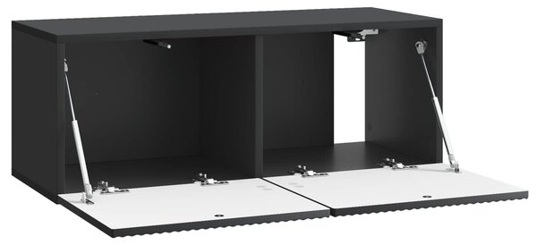 Fali TV szekrény Fekete 78,5 x 31 x 30 cm Szerelt Fa