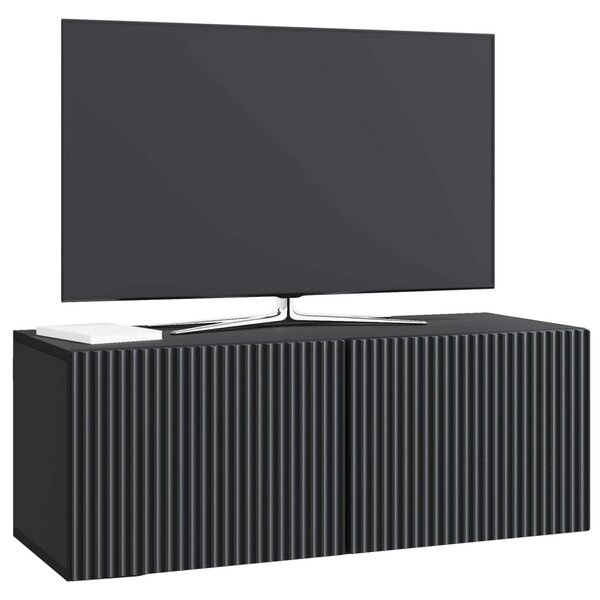 Fali TV szekrény Fekete 78,5 x 31 x 30 cm Szerelt Fa