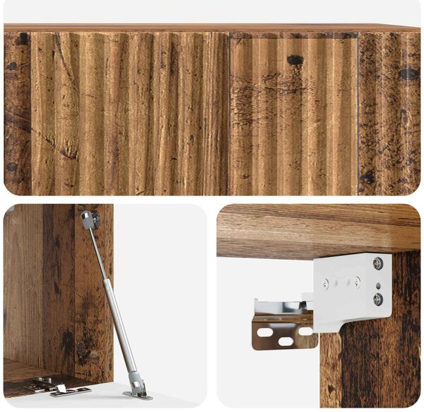 Fali TV szekrény Antik Fa 59,5 x 31 x 30 cm Szerelt Fa