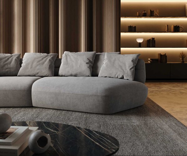 DELIFE Kanapé Roya 320x140 cm mikroszálas szürke
