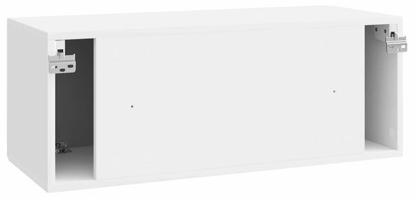 Fali TV szekrény Magasfényű Fehér 78,5 x 31 x 30 cm Szerelt Fa