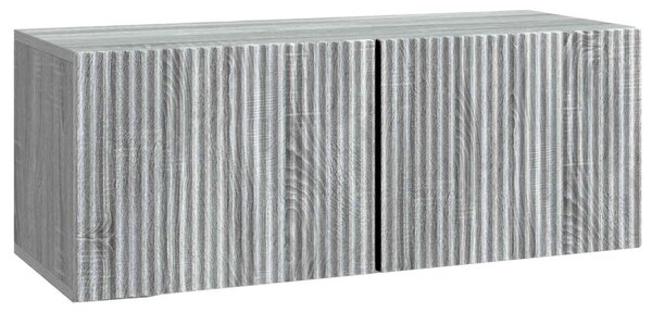 Fali TV szekrény Szürke Sonoma 78,5 x 31 x 30 cm Szerelt Fa
