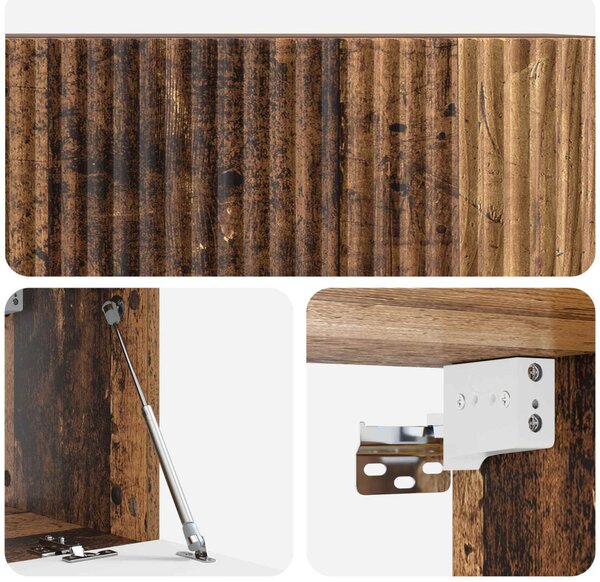 Fali TV szekrény Antik Fa 78,5 x 31 x 30 cm Szerelt Fa