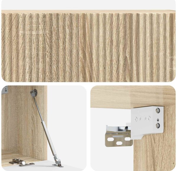 Fali TV szekrény Sonoma Tölgy 98 x 31 x 30 cm Szerelt Fa