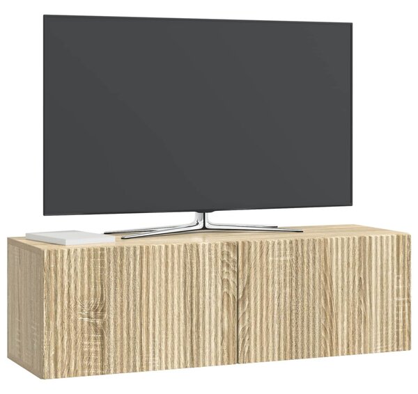 Fali TV szekrény Sonoma Tölgy 98 x 31 x 30 cm Szerelt Fa