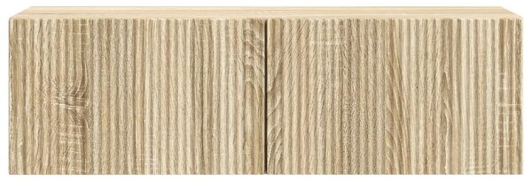 Fali TV szekrény Sonoma Tölgy 98 x 31 x 30 cm Szerelt Fa