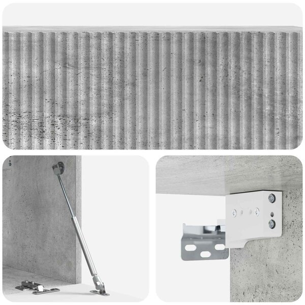 Fali TV szekrény Betonszürke 98 x 31 x 30 cm Szerelt Fa