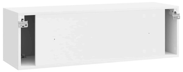 Fali TV szekrény Magasfényű Fehér 98 x 31 x 30 cm Szerelt Fa