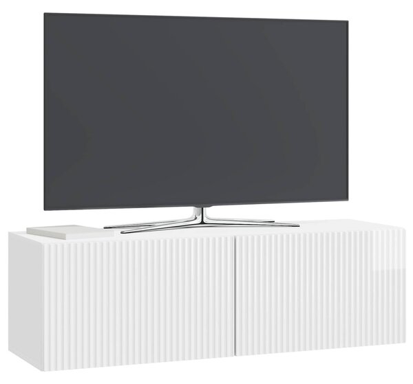 Fali TV szekrény Magasfényű Fehér 98 x 31 x 30 cm Szerelt Fa