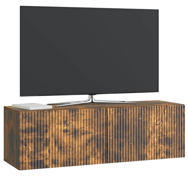 Fali TV szekrény Füstös Tölgy 98 x 31 x 30 cm Szerelt Fa