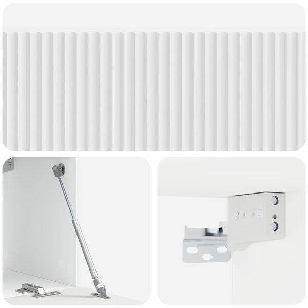 Fali TV szekrény Magasfényű Fehér 98 x 31 x 30 cm Szerelt Fa