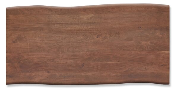 DELIFE Étkezőasztal Edge 200x100 akác barna üveg Live-Edge