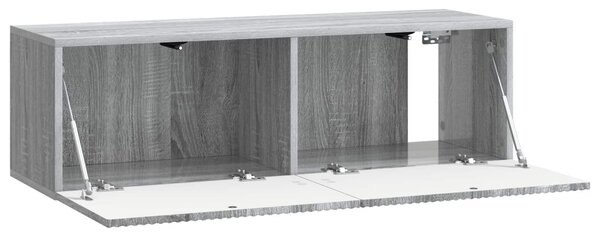 Fali TV szekrény Szürke Sonoma 98 x 31 x 30 cm Szerelt Fa