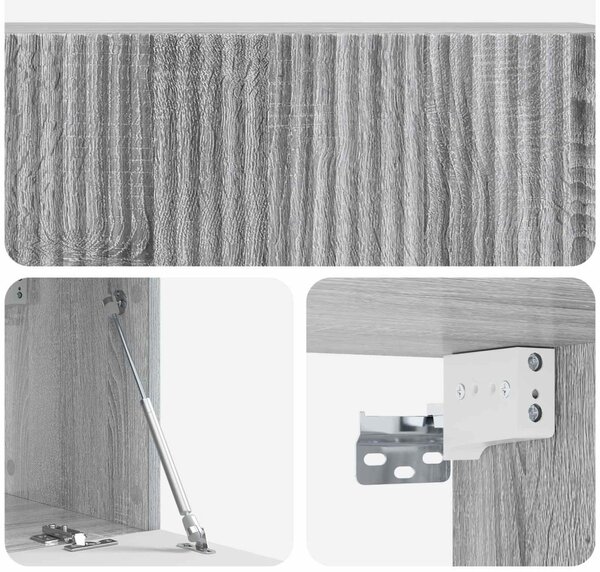 Fali TV szekrény Szürke Sonoma 98 x 31 x 30 cm Szerelt Fa