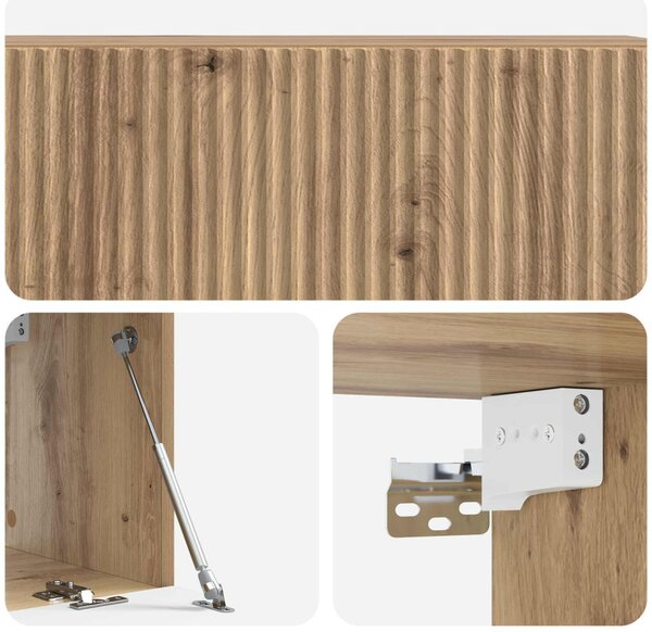 Fali TV szekrény Kézműves Tölgy 98 x 31 x 30 cm Szerelt Fa