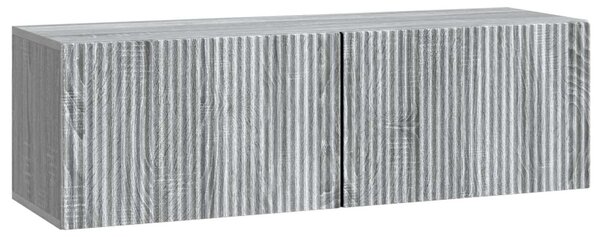 Fali TV szekrény Szürke Sonoma 98 x 31 x 30 cm Szerelt Fa