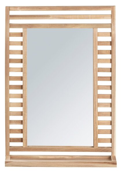 Fali tükör polccal tömörfa kerettel 50x70 cm Acina – Wenko