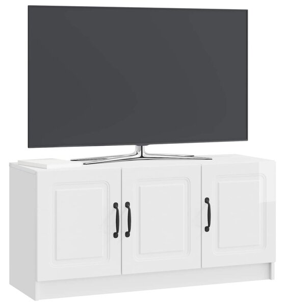 TV szekrény Magasfényű Fehér 99 x 34,5 x 47 cm Szerelt Fa