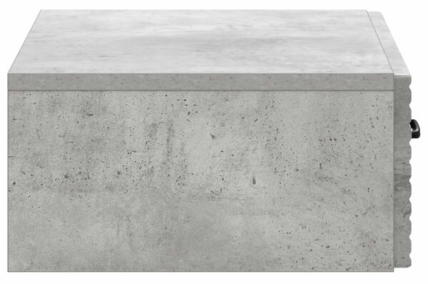 Fali oldaltábla Betonszürke 59 x 34,5 x 17 cm Szerelt Fa