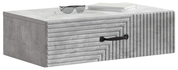 Fali oldaltábla Betonszürke 59 x 34,5 x 17 cm Szerelt Fa