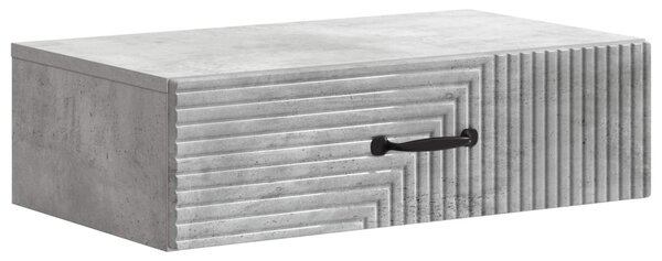 Fali oldaltábla Betonszürke 59 x 34,5 x 17 cm Szerelt Fa