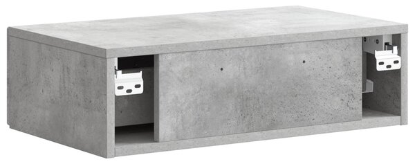 Fali oldaltábla Betonszürke 59 x 34,5 x 17 cm Szerelt Fa