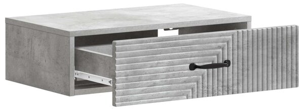 Fali oldaltábla Betonszürke 59 x 34,5 x 17 cm Szerelt Fa