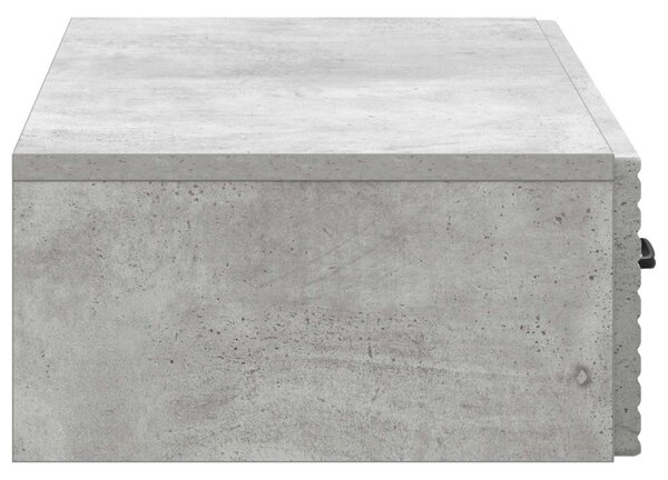 Fali oldaltábla Betonszürke 87,5 x 34,5 x 17 cm Szerelt Fa