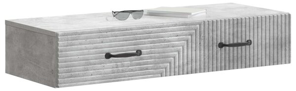 Fali oldaltábla Betonszürke 87,5 x 34,5 x 17 cm Szerelt Fa