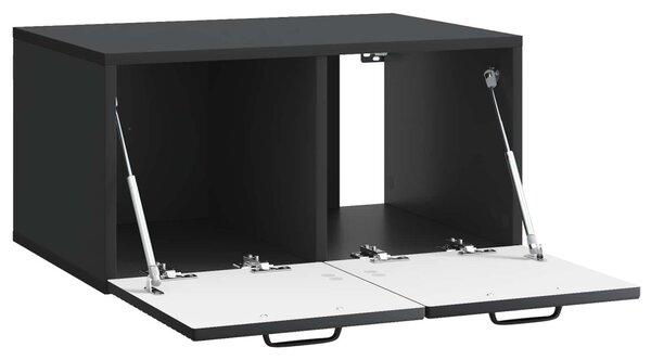 Fali TV szekrény Fekete 59,5 x 41 x 30 cm Szerelt Fa