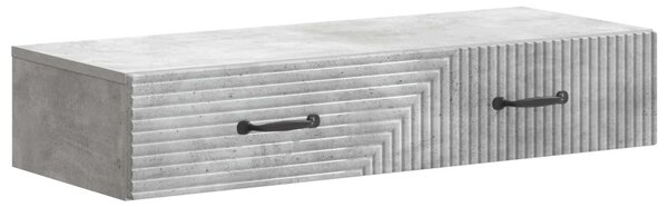 Fali oldaltábla Betonszürke 87,5 x 34,5 x 17 cm Szerelt Fa