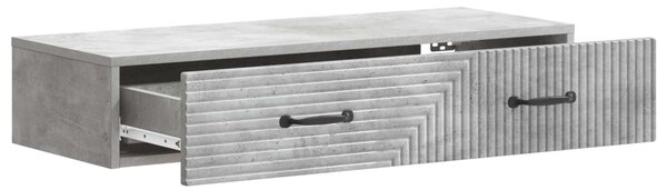 Fali oldaltábla Betonszürke 87,5 x 34,5 x 17 cm Szerelt Fa