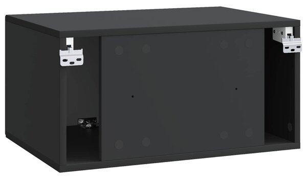 Fali TV szekrény Fekete 59,5 x 41 x 30 cm Szerelt Fa
