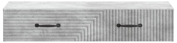 Fali oldaltábla Betonszürke 87,5 x 34,5 x 17 cm Szerelt Fa